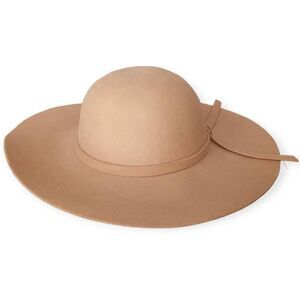TAN WOOL FOLDED FLOPPY HAT ONE SIZE EUC